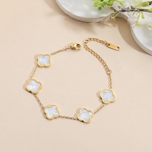Clover Bracelet/White Shell Bracelet