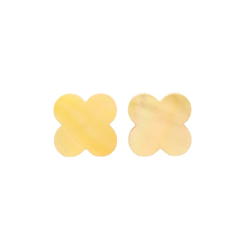 Four leaf clover, seawater, mother of pearl, golden shell, natural yellow plate shell, bare stone accessories, necklace, bracelet, matching