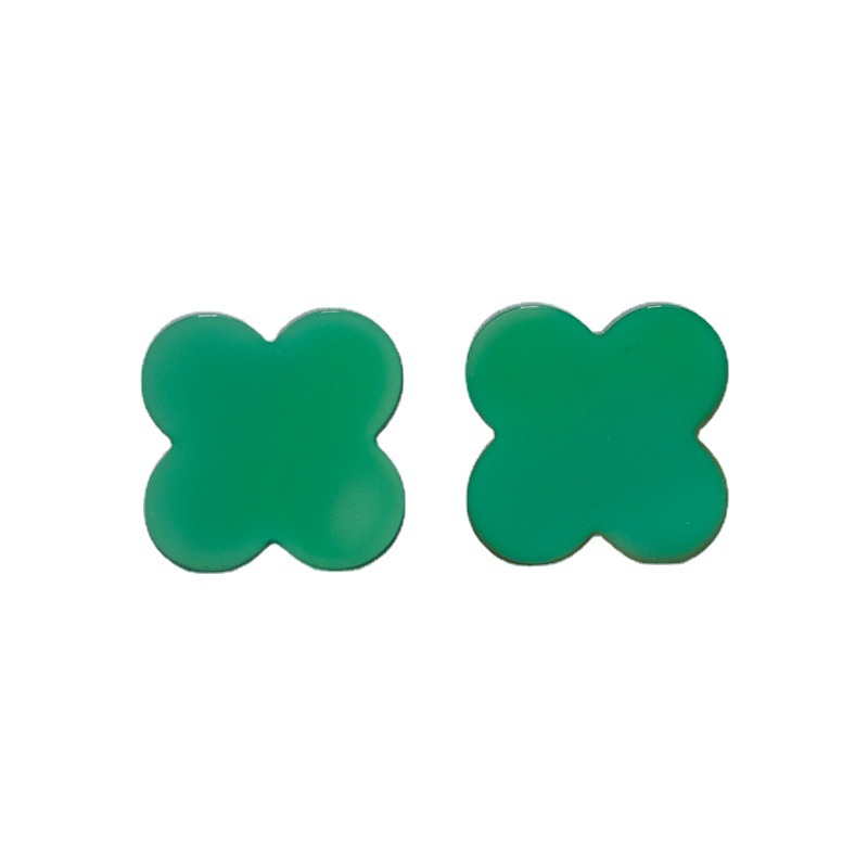 Ranziya Four Leaf Clover Pendant Natural Green Agate Green Jadeite Jade Accessories Korean Version Bracelet Jewelry DIY Accessories