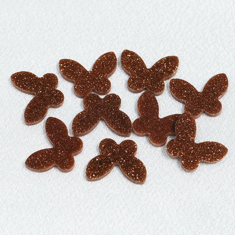 Flat Butterfly Jinsha Stone Natural Gemstone Double sided Light Natural Jinsha Stone Jewelry