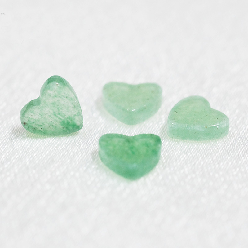 Natural Jade Dongling Jade Double Flat Love Bare Stone Accessories Heart Pendant Necklace Earrings DIY Accessories Wholesale