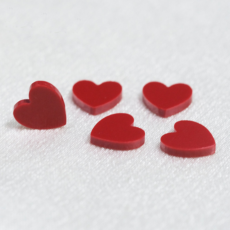 Synthetic Red Pine Stone Red Heart Bare Stone Pendant Semi finished Necklace Bracelet DIY Jewelry Accessories