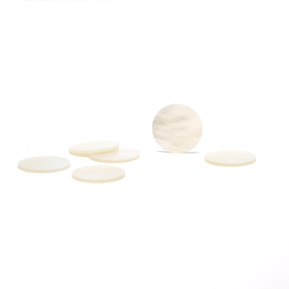 Double flat natural white shell round piece white shell mother accessory white non porous double-sided polished white shell pendant