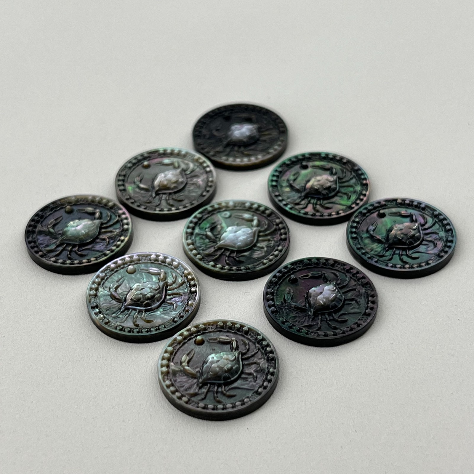 Black Shell Carving the Twelve Constellations of Cancer