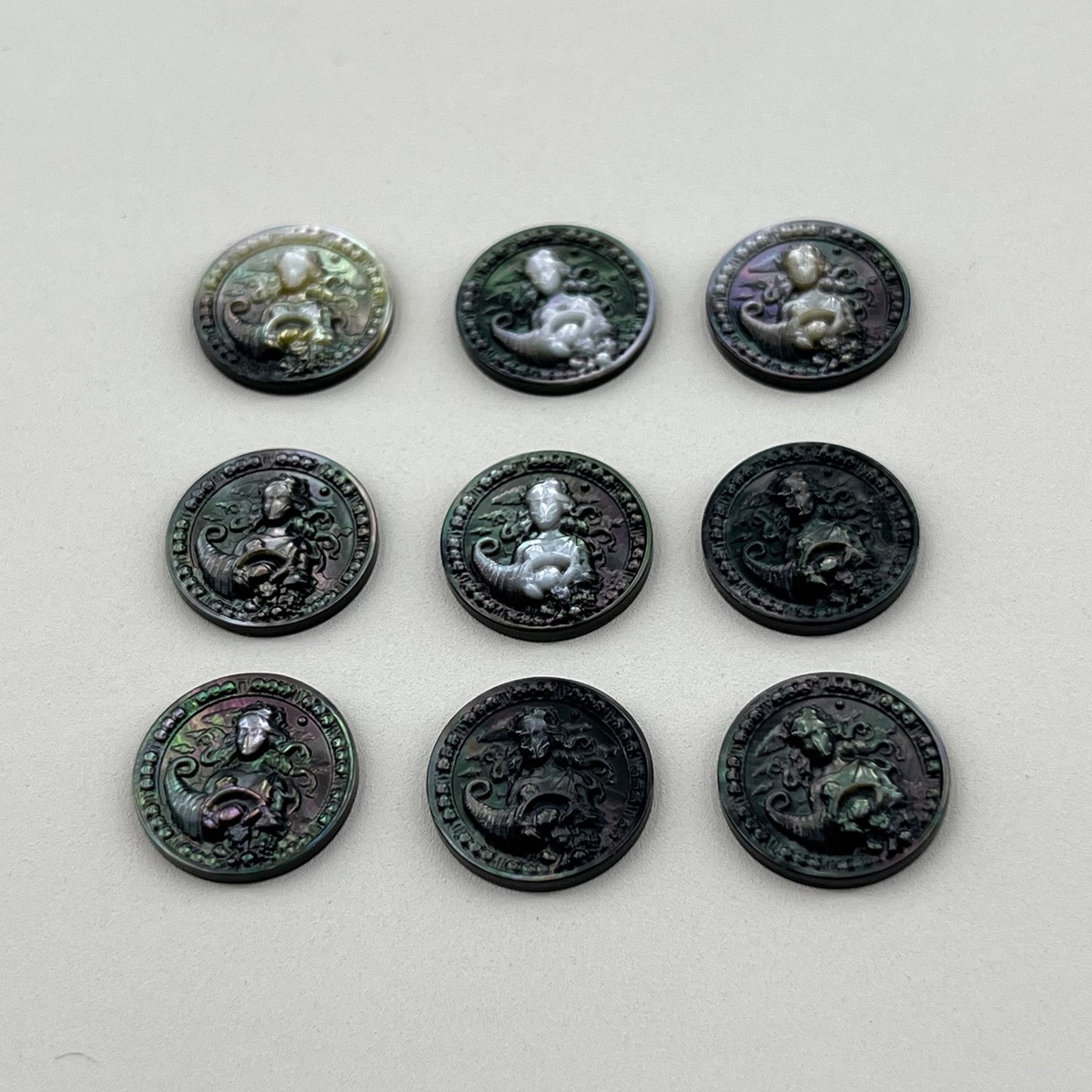 Black Shell Carving the Twelve Constellations of Virgo