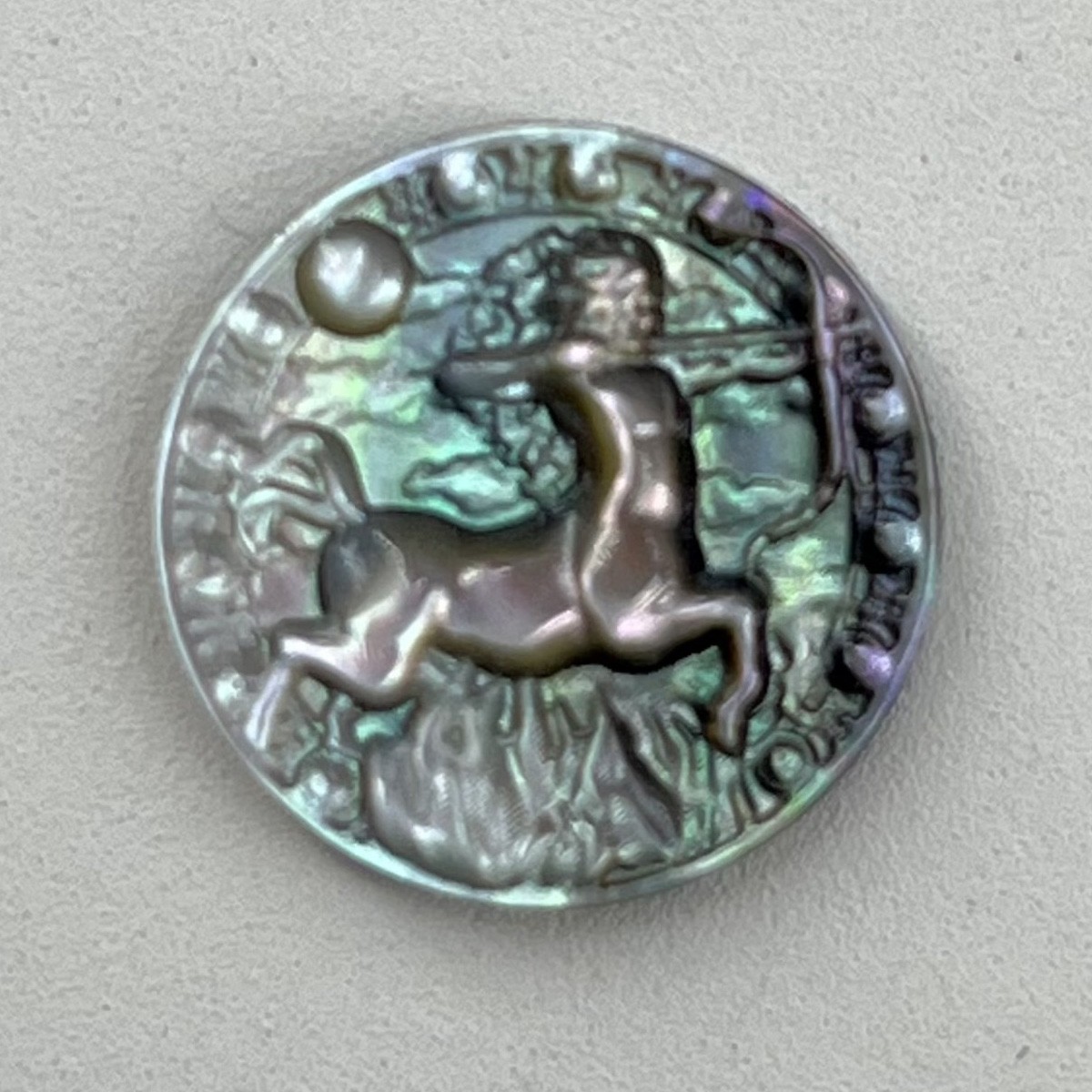 Black Shell Carving of the Twelve Constellations Sagittarius