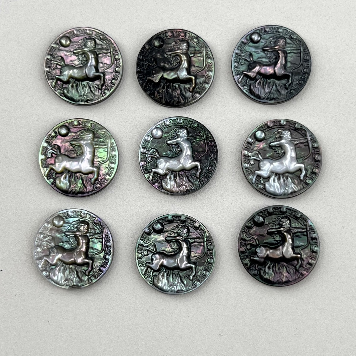 Black Shell Carving of the Twelve Constellations Sagittarius