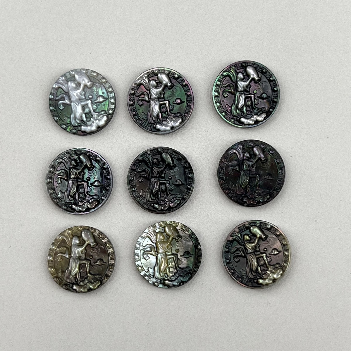 Black Shell Carving the Horizontal Constellation of the Twelve Constellations