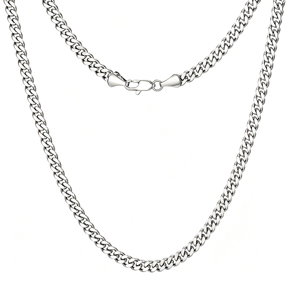 Two-sided polished necklace (width available: 3, 5, 7, 9, 8, 10, 12mm)