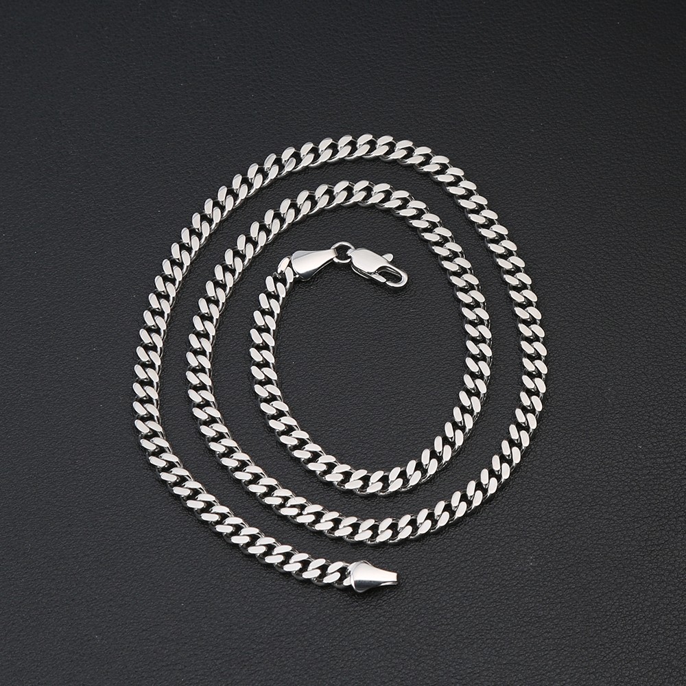 Two-sided polished necklace (width available: 3, 5, 7, 9, 8, 10, 12mm)
