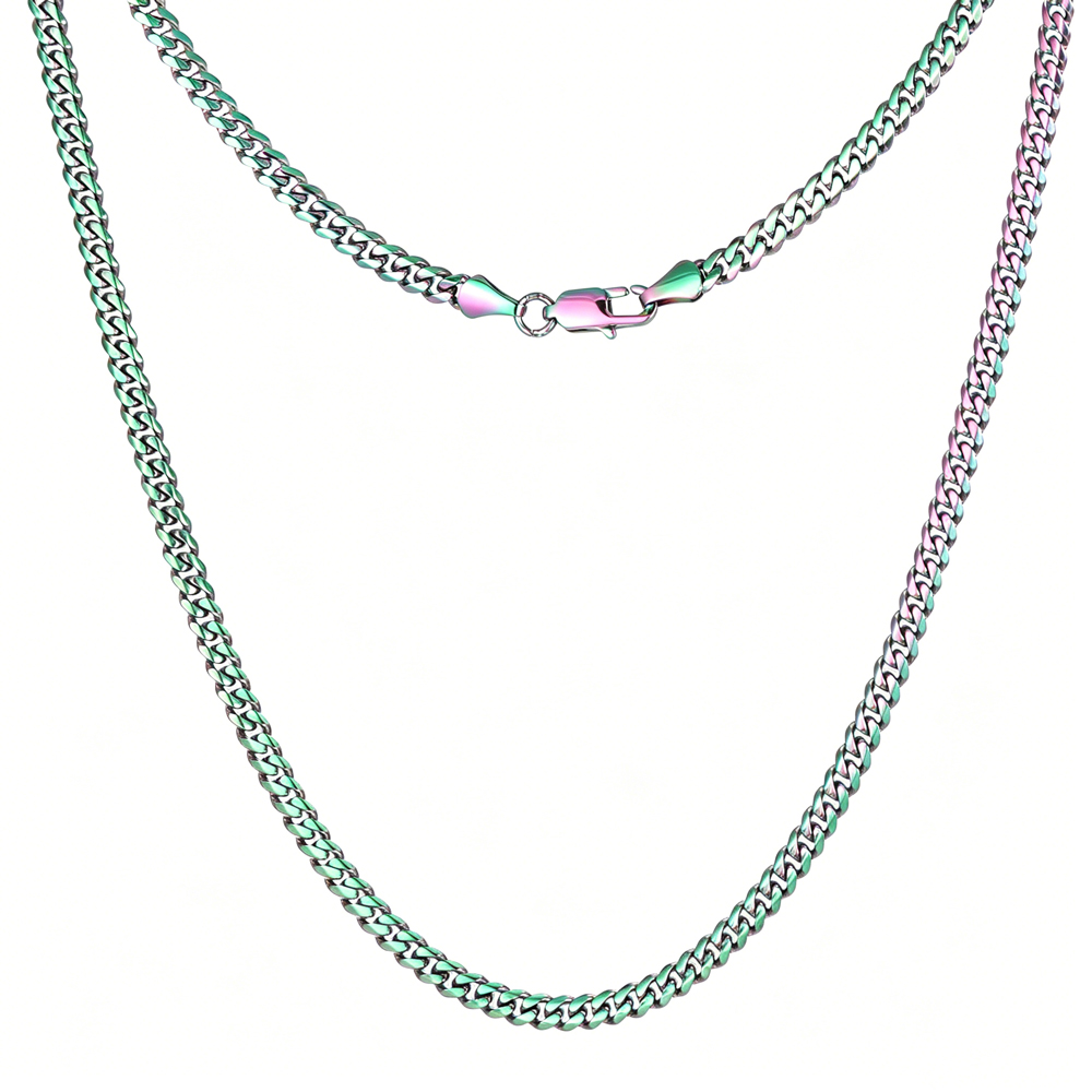 Six-sided polished necklace (width available: 4, 5, 6, 8, 10, 12, 14mm)