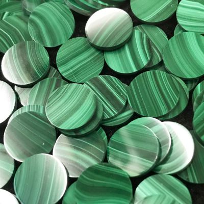 Round Double Flat Natural Peacock Stone Double Flat Gem Disc Wholesale DIY Jewelry Accessories