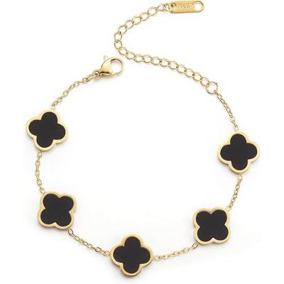 Clover Bracelet/Black Agate Bracelet