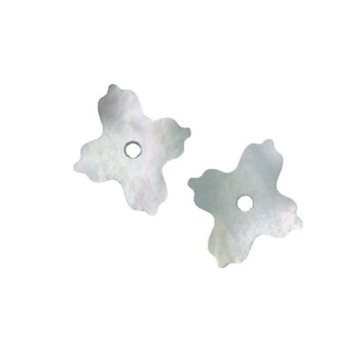New Natural White Shell Four Leaf Flower Cross Bare Stone Necklace Clavicle Chain DIY Jewelry Accessories Double sided Polishing