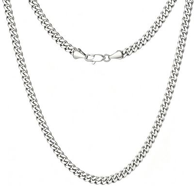 Two-sided polished necklace (width available: 3, 5, 7, 9, 8, 10, 12mm)